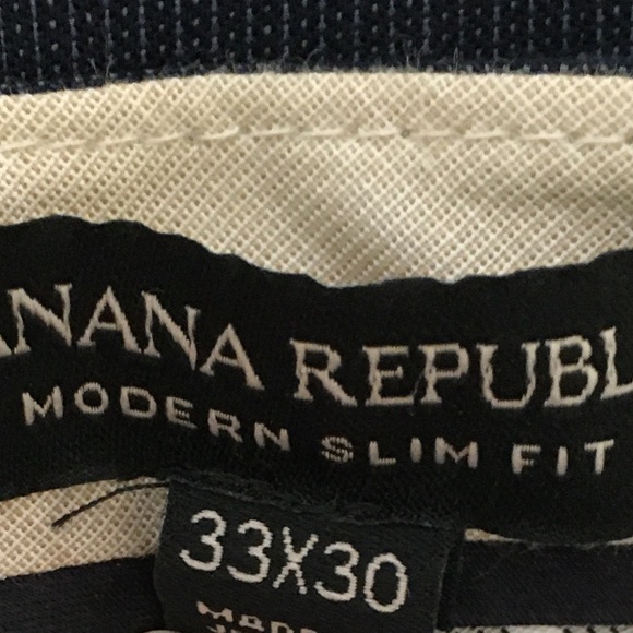 Banana Republic Modern Slim Fit Dress Pants Slacks 33W X 30L Blue 100% Wool - Picture 5 of 8